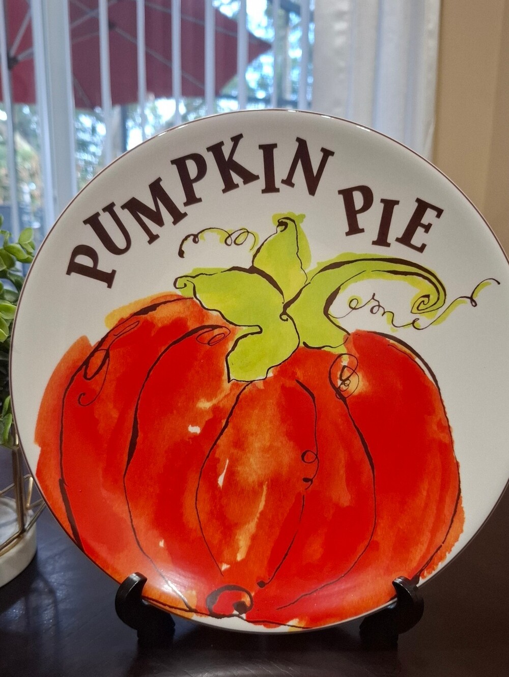 Rosanna R Table Pumpkin Pie Serving Platter 11” Thanksgiving Fall Holiday Plate